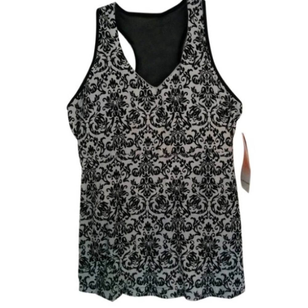 Grey Black Marika Missy Active Princess Sports Tank Activewear Top
XL